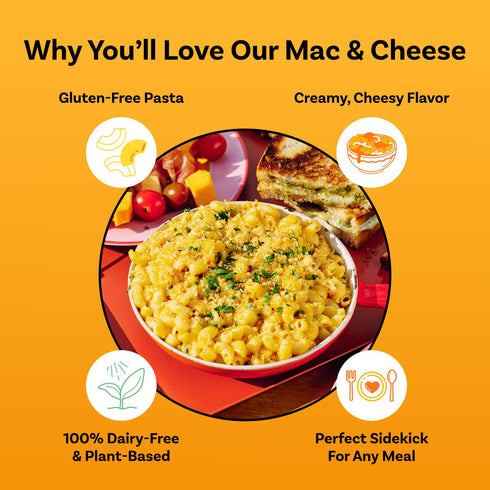 10.6 oz (Pack 8) Daiya Dairy Free Gluten Free Cheddar Deluxe Mac & Cheese, Vegan Plant Based Rice Pasta
