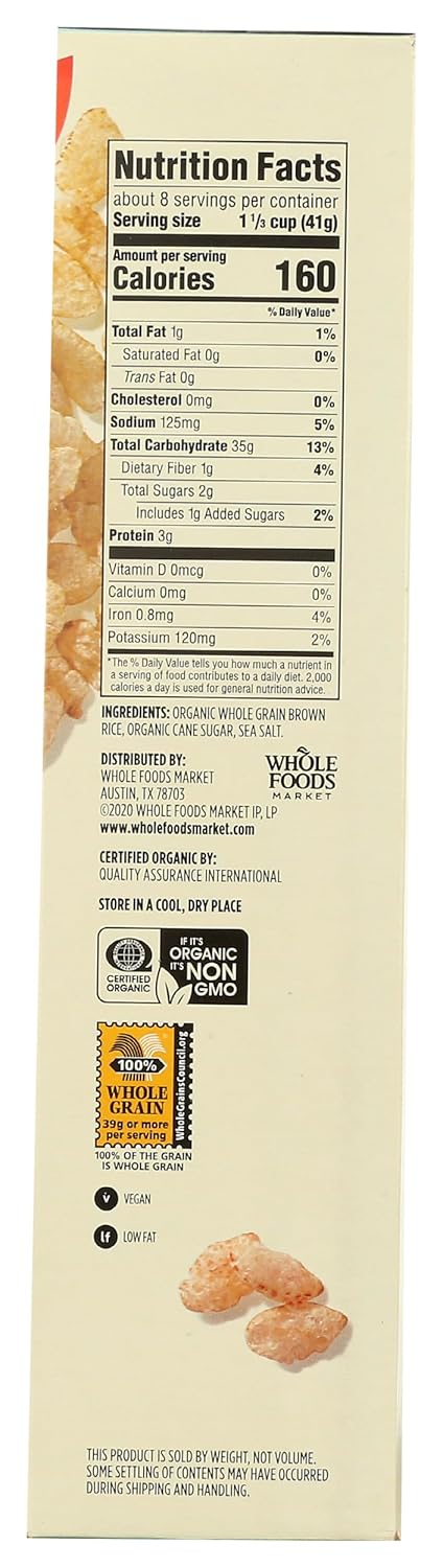 365 12 by Whole Foods Market, Organic Brown Rice Crisps Cereal, Ounce