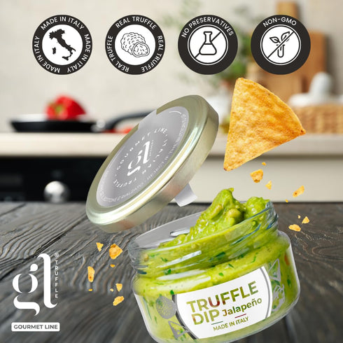 6.7 oz GL Truffle GOURMET LINE Jalapeno Truffle Dip, Gourmet Flavor Fusion, - Spicy Gourmet Dip for Chips, Tacos