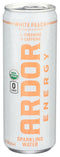Ardor, Water Sparkling Energy White Peach Organic, 12 Fl Oz