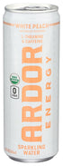 Ardor, Water Sparkling Energy White Peach Organic, 12 Fl Oz