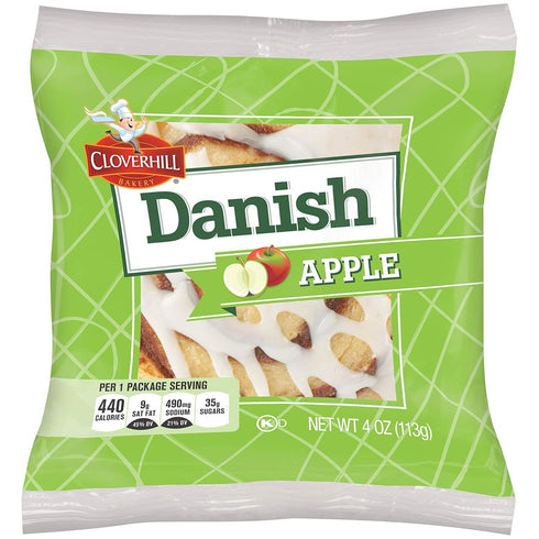 INIM Store 12 Pack, 4 oz, Cloverhill Apple Danish Snack Cakes Individually Wrapped Snacks | Bulk Snacks for Breakfast