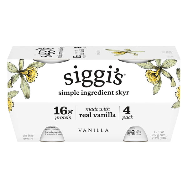 Siggi's Vanilla Non Fat Yogurt 4 Pack, 21.2 OZ