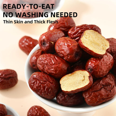 WZY 100% (12.3 OZ (350g)) Premium Dried Red Dates Jujube Dates - Natural Large & Sweet Healthy Snack No Preservatives