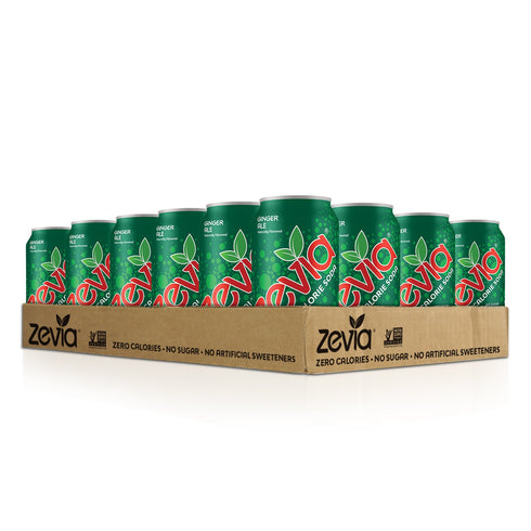 Zevia (24) 12 Pack, 12 (Pack 12) Packaging Zero Calorie Soda, Ginger Ale, Naturally Sweetened Soda, Ounce Cans;