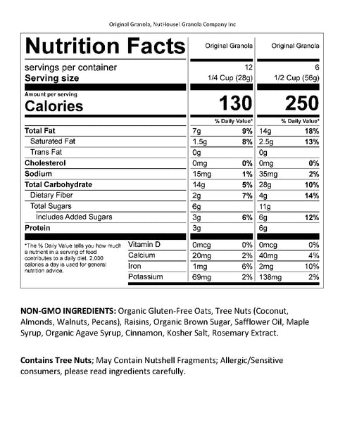 12 oz. (3-Pack) NutHouse! Granola Company - Premium Original Recipe Granola | Certified Gluten-Free, Non-GMO, Kosher |