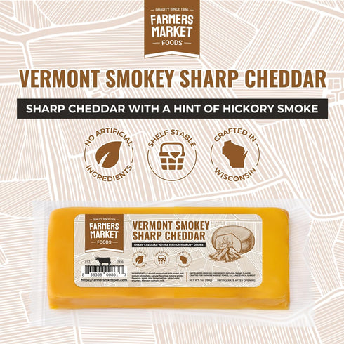 FARMERS' MARKET CHEESE 1-Pack, Farmers Market, Gluten Free, Keto, Paleo, Low Sodium, Zero Sugar, Wisconsin Cheese