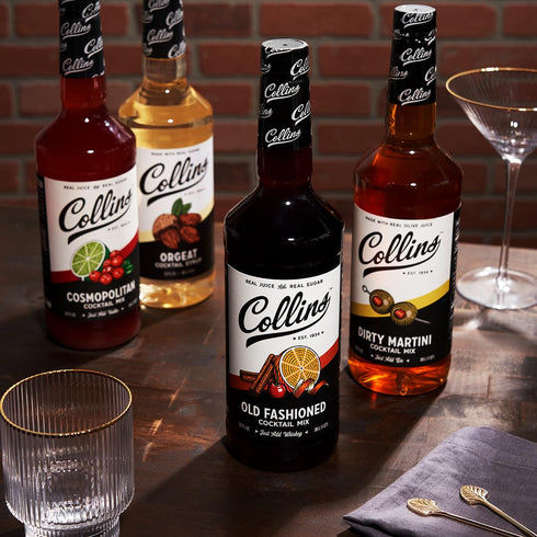 32 oz Collins Cosmopolitan Mix, Made With Real Cranberry Juice, Lime Juice, with Natural Flavors, Cosmo Cocktail Mixer