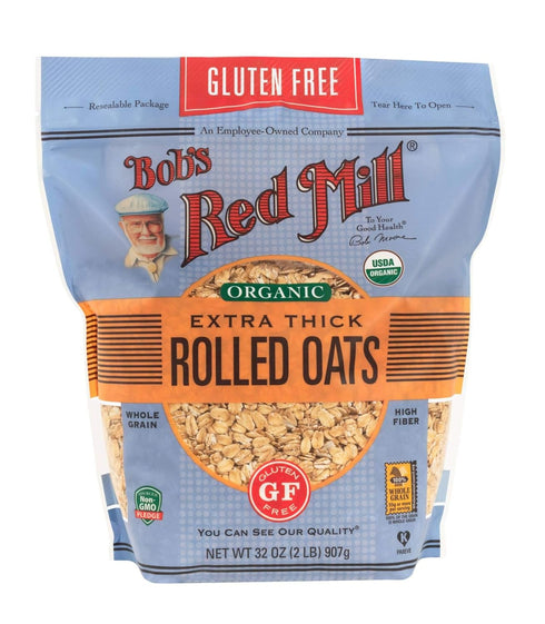 Bob's Red Mill Gluten Free Organic Extra Thick Rolled Oats, 32oz (Pack