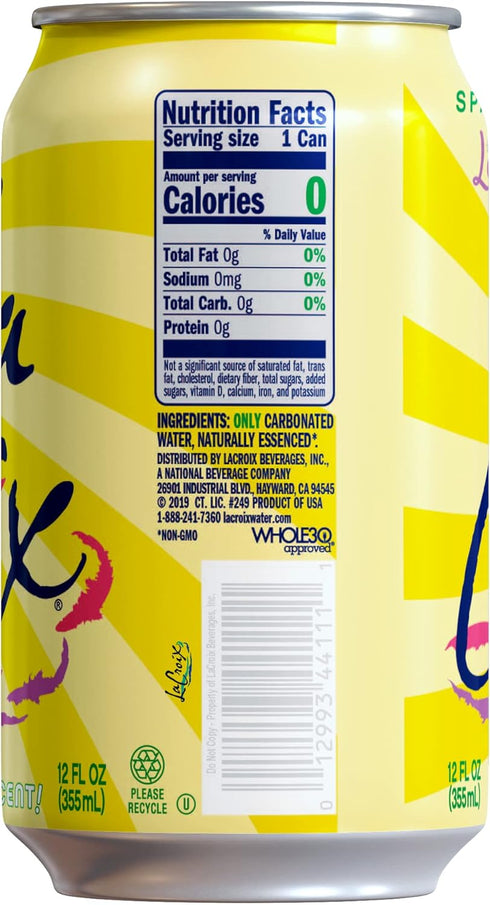 12 Oz (pack 12) La Croix Sparkling Water, LimonCello, Fl