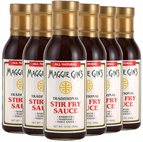 MAGGIE GIN'S Traditional Stir Fry Sauce | All-Natural | Low Sodium Marinade | 6