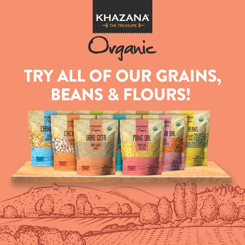 7lb Khazana ORGANIC Mung Dal - Yellow Petite Split Beans | Non-GMO, Gluten Free & Kosher | Authentic Lentils From India