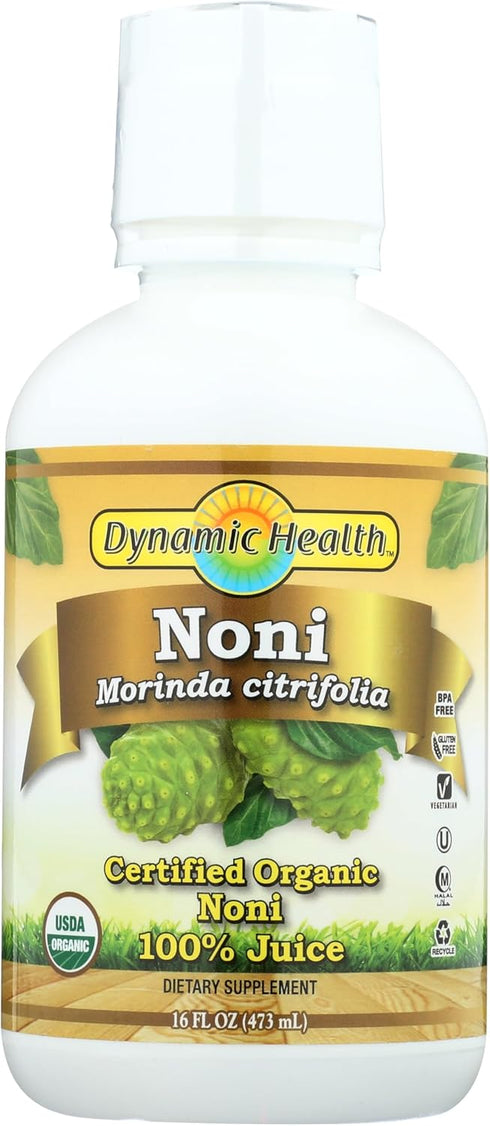 Dynamic Health Organic Noni Juice, 100% Juice No Additives, Immune System Support,
