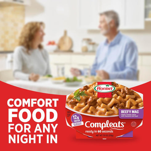 7.5 (Pack 7) HORMEL COMPLEATS Beefy Mac & Cheese Microwave Tray, Ounces
