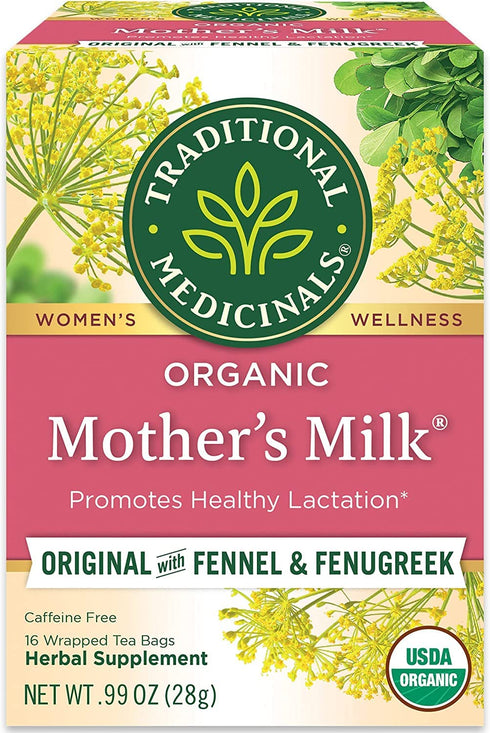 (16 Count (Pack 4)) Traditional Medicinals Organic Mothers Milk Herbal Tea, Promotes Healthy