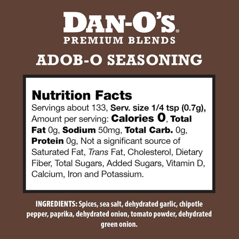 3.3 oz 2 Pack, Dan-O's Adob-O Seasoning, Bottle All Purpose Seasoning for Chicken Wings, Pork, Brisket, Tacos and More