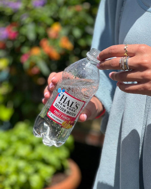 Hal's New York 20 Oz (Pack 24) Seltzer Water, Fruit Punch Sparkling Water, Fl Bottle