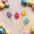 24 Count, Easter Eggs Lollipops with Natural Colors Individually Wrapped Candy Pops, Egg Shaped Lollipops For Baskets