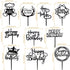 Happy Birthday Cake Topper – 20PCS Black Acrylic Happy Birthday Sign Cupcake Toppers Set for Boys Girls Women Men