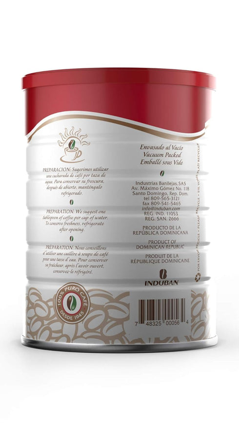 10 oz (Pack 4) Caf Santo Domingo, Can, Ground Coffee, Medium Roast - Product from the Dominican Republic