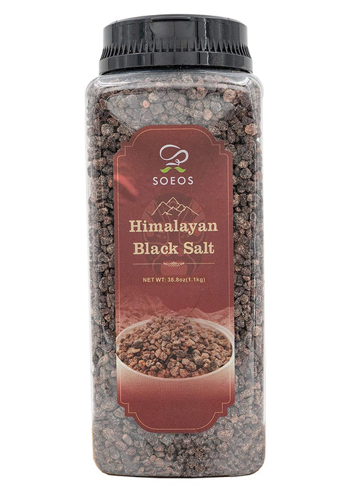 Soeos Himalayan Black Salt, 1.1kg (38.8oz), Coarse Grain, Gluten-Free, Natural Vegan Seasoning