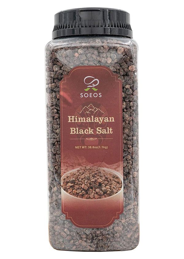 Soeos Himalayan Black Salt, 1.1kg (38.8oz), Coarse Grain, Gluten-Free, Natural Vegan Seasoning