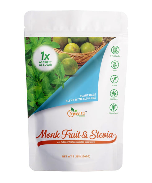 Monk FruitStevia & Allulose All Purpose Sweetener 1X Sugar Sweetness; Total Servings