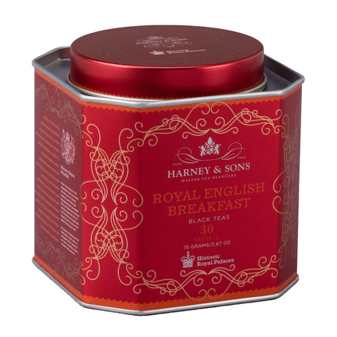 30 Pack 2 Harney and Sons Royal English Breakfast, Black Sachets per Tin