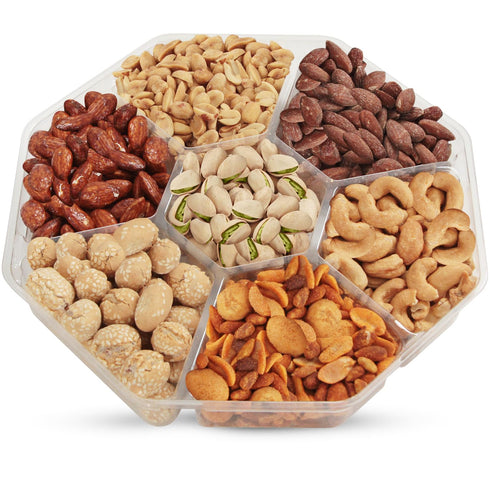 Easter Nut Gift Baskets, 26oz Mixed Nut Gift Box of 7 Sectional
