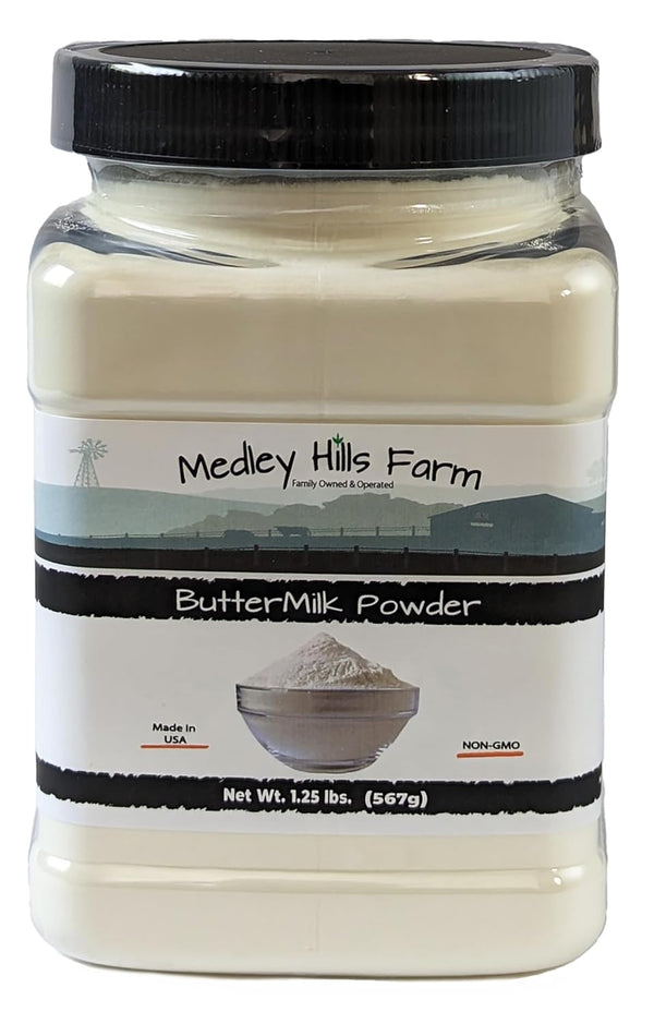 Buttermilk Powder by Medley Hills Farm, 1.25 lbs in Reusable Container, Perfect for Baking, Non-GMO, Kosher