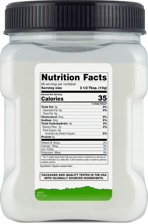 (1.5 Nutricost Pantry Organic Cassava Flour Pound Bottle) Gluten Free, Non-GMO, Vegan Pure Powder For Baking, Cooking