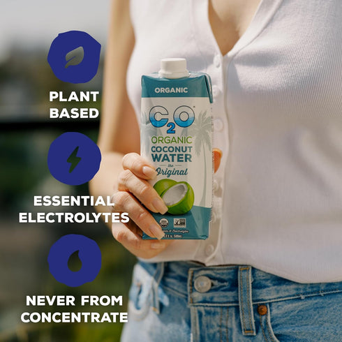 C2O (6 Pack) 6 Packs, 33.8 OZ - Organic Coconut Water, The Original Flavor - Made with Fresh Coconut Water - Plant