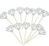 50 Pack Cupcake Toppers, Silver Glitter Diamond Cakes Toppers, Party Cake Decoration Supplies