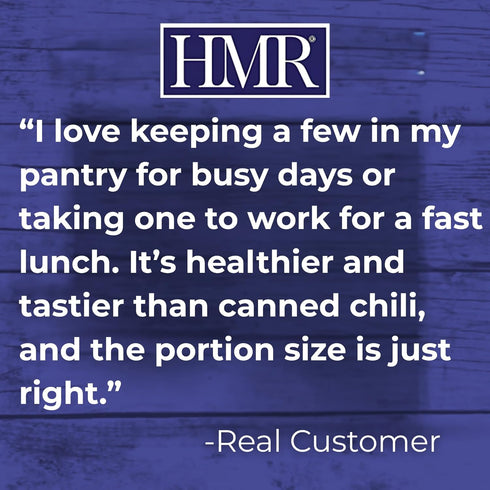 Pre-packaged 20g 8oz Pack 3 HMR Turkey Chili with Beans Entre | Lunch or Dinner to Support Weight Loss | Ready to Eat |