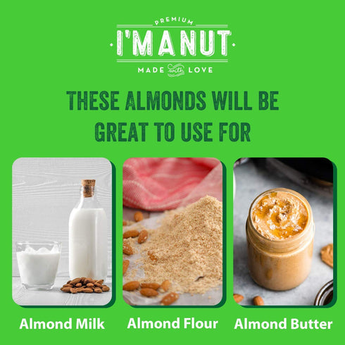 32 oz (2 lbs) Raw California Almonds | Natural | Whole | Batch Tested Gluten & Peanut Free | No PPO | Non-GMO | No