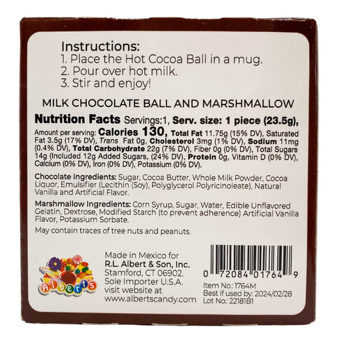 Pack 3 Needzo Hot Chocolate Salted Caramel Flavored Melting Balls, Bulk Cocoa with Mini Marshmallows Inside, Cute Candy