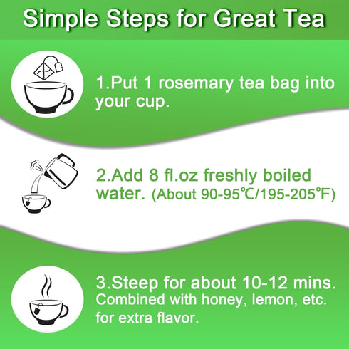 36 1.5g/bag FullChea - Rosemary Tea Bags, Teabags, - Premium Dried Rosemary Leaves - Cultivated From Egypt - Non-GMO