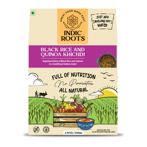 Organic Roots Black Rice & Quinoa Khichdi, Superfood, Instant Food, Healthy Food, Ready To