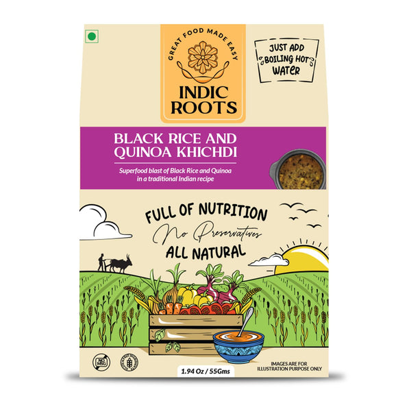 Organic Roots Black Rice & Quinoa Khichdi, Superfood, Instant Food, Healthy Food, Ready To