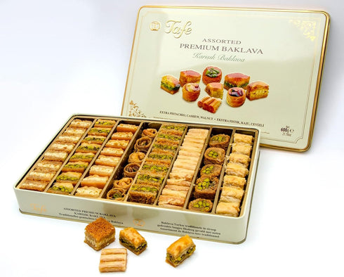 Marmara Share the Delight Premium Baklava Assorted Sweet Dessert Holiday Gift Basket Tin Box Pistachio Cashew