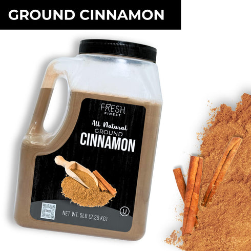 5LB 5 LB Fresh Finest Bulk Ground Cinnamon Powder - Kosher Certified Cinnamon Powder, Perfect for Desserts, Hot Tea