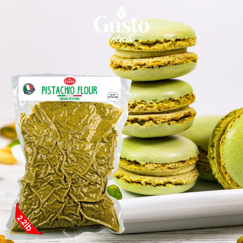 2.2 Lb (1 GUSTO ETNA Pistachio Flour, Sicilian Fine Chopped Pistachio Flour, Ground, Powder, Gluten Free Flour, Non