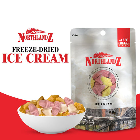 1oz (30g) Pack 10 NORTHLANDZ Freeze Dried ICE CREAM | Creamy & Crunchy Treat | Mango, Strawberry, and Vanilla Flavors |