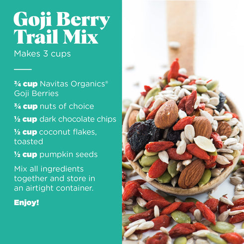 (8oz. 8 Navitas Organics Goji Berries For Smoothies, Trail Mix, Baked Goods, Oatmeal & More Vitamin A, Antioxidants