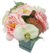 8" (1, Artificial Mix Roses Hydrangeas Orchids Wedding Bouquet Centerpiece Pink)
