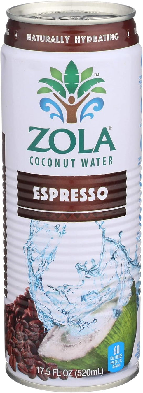 Zola, Water Coconut With Espresso, 17.5 Fl Oz