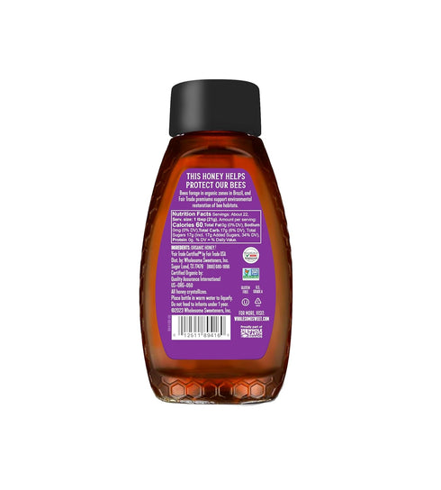 16-Ounce 100% 1 Pack Wholesome Sweeteners Organic Raw Unfiltered Honey Bottle, Pure, Fair Trade Certified, Non GMO