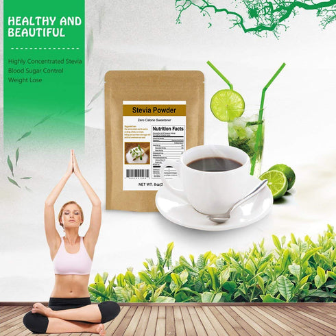 CCnature 8 oz Stevia Powder Extract Natural Sweetener Zero Calorie Sugar Substitute