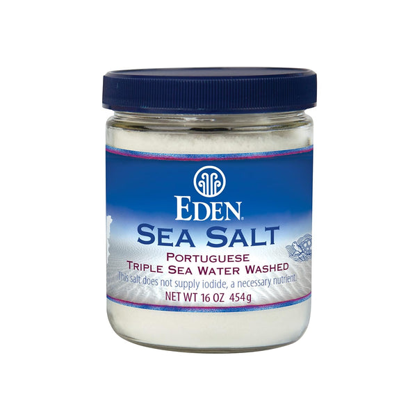 Eden Sea Salt, Hand Harvested Portuguese, Triple Sea Water Washed, Fine Grind,