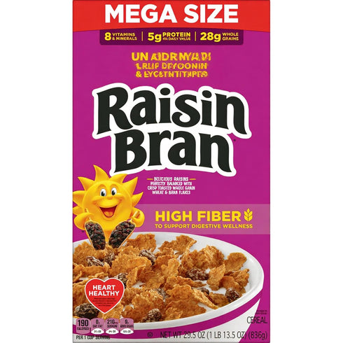 Generic Raisin Bran Breakfast Cereal, Mega Size, 29.5 oz (1 Box)
